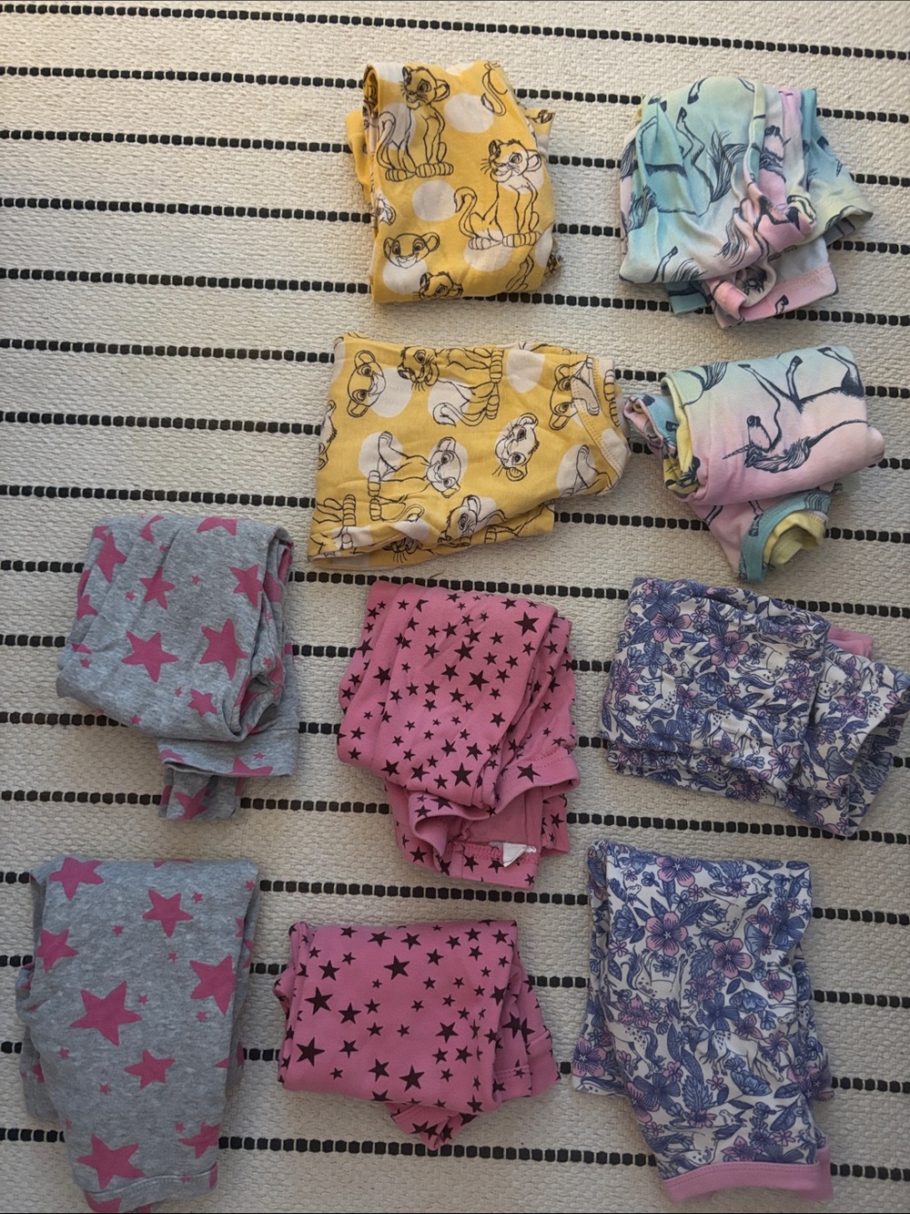 5 pairs! 100% cotton kids pajamas size 5